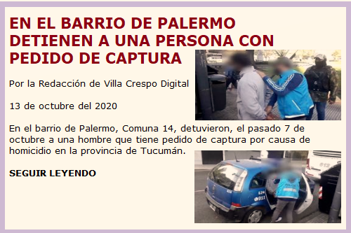 DETIENEN PERSONA EN PALERMO
